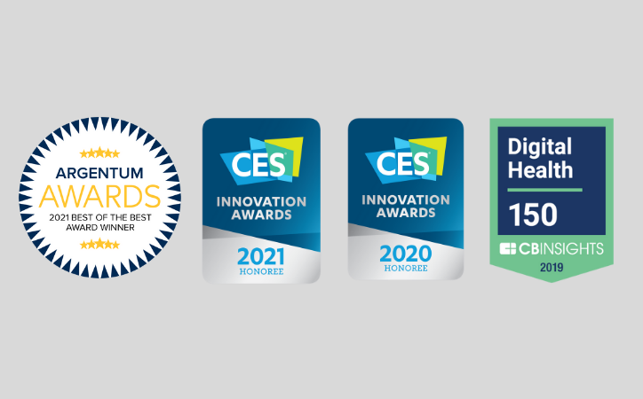 Selected as a CES 2020 Innovation Awards Honoree for Wearable Technology Developed Just for Seniors, Digital Health 150 - CBInsights 2019