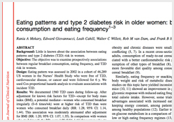 CarePredict Industry Research - Eating patterns and type 2 diabetes risk in older women